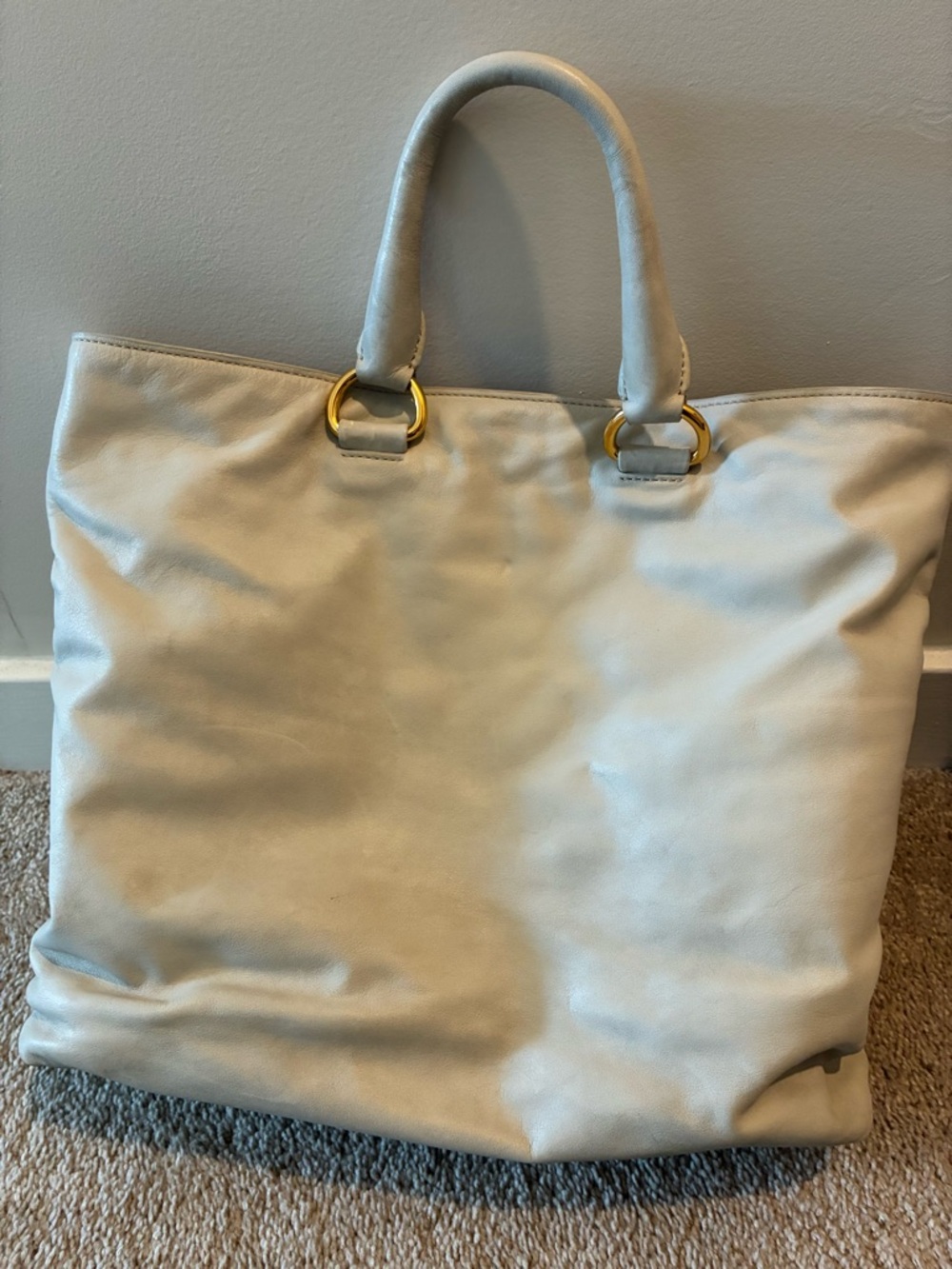 Prada Cream Leather Tote - Picture 6 of 11